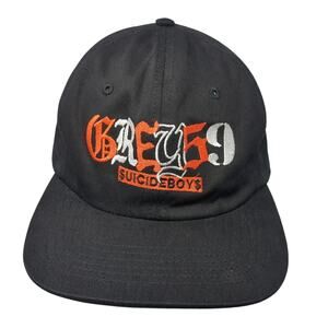 Grey59 Suicide Boys Slideback Hat Black Embroidered Logo Adjustable Music